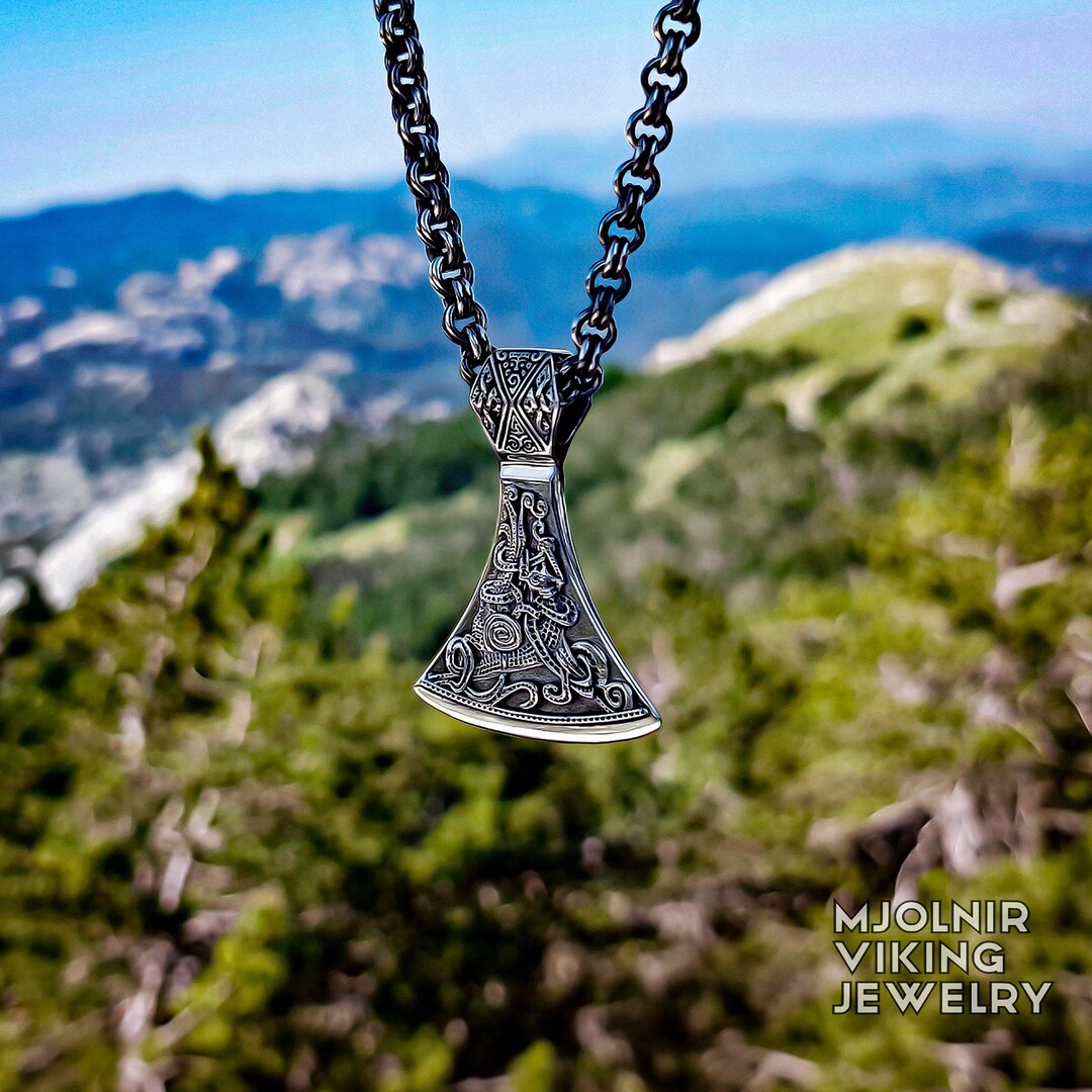 Mammen Axe Pendant: Bronze or Silver Viking Ax Necklace - Etsy