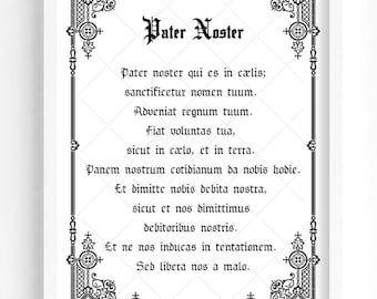 Pater Noster Latin Prayer Printable: Traditional Catholic Wall Art (PDF), Our Father TLM2