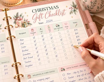 Christmas Gift Planner Printable, Christmas Gift Tracker, Christmas Gift List, Gift Ideas, Holiday Gift Planner PDF