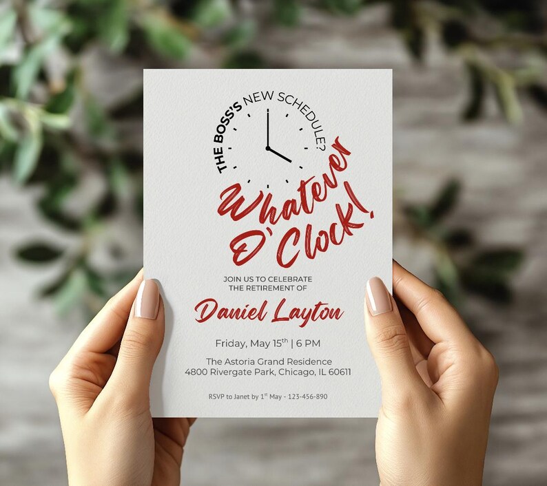 Boss Retirement Invitation Template, Canva Editable Template, Office ...