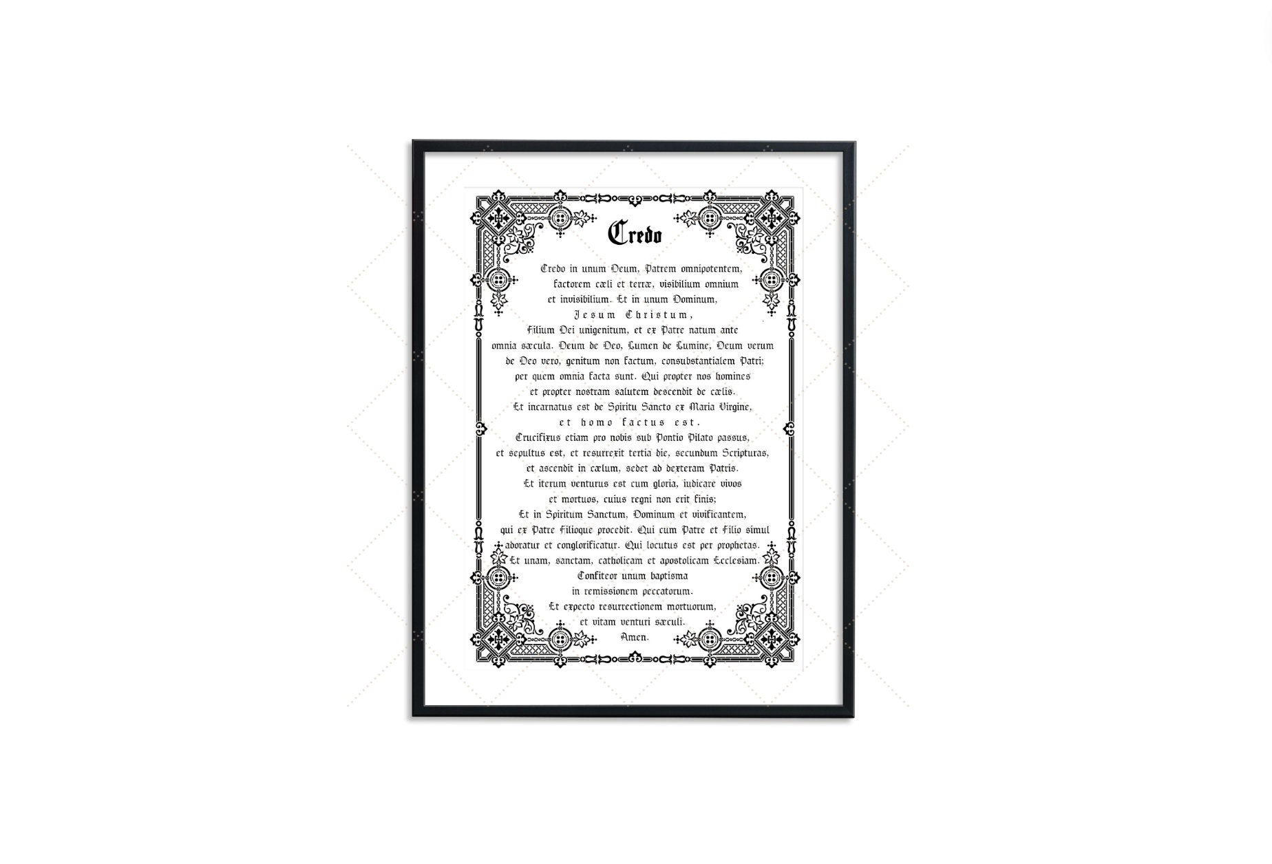 Credo Traditional Catholic Printable Prayer | Nicene Creed in Latin | Traditional Catholic Wall Art | Latin Mass| Digital Download