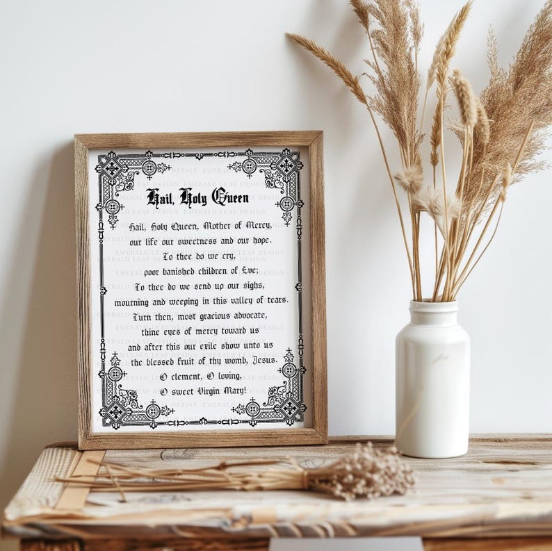 Hail Holy Queen Prayer Printable: Catholic Wall Art (digital Download ...