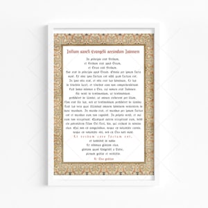 Prière imprimable du dernier évangile en latin | Messe latine traditionnelle imprimable | carte d'évangile | Art mural catholique traditionnel | Téléchargement numérique
