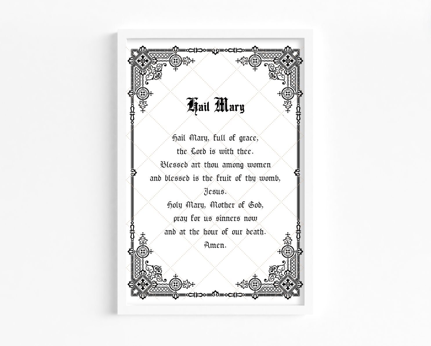 Hail Mary Printable, Catholic Printable Prayer Wall Art | Digital ...