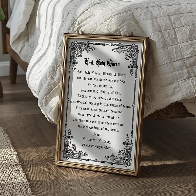 Hail Holy Queen Prayer Printable: Catholic Wall Art (digital Download ...