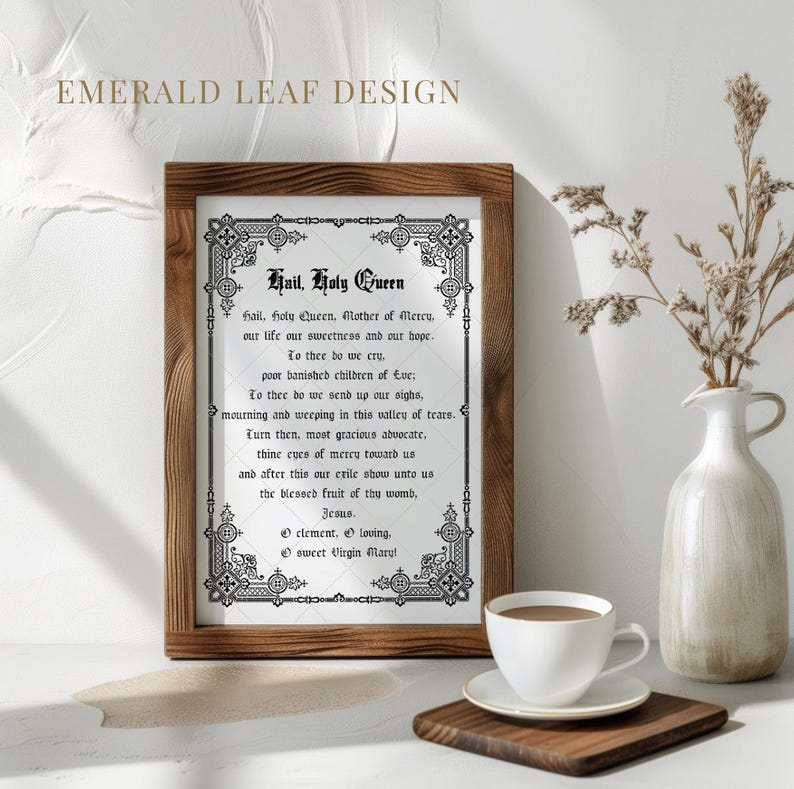 Hail Holy Queen Prayer Printable: Catholic Wall Art (digital Download ...
