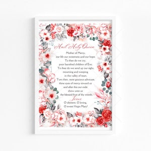 Hail Holy Queen Printable Prayer Wall Art | Digital Download