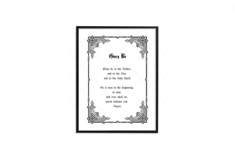 Glory Be Catholic Printable Prayer Glory Be Wall Art Catholic Home