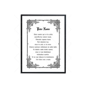 Pater Noster Traditionelles katholisches druckbares Gebet | Vater unser auf Latein | Traditionelle katholische Wandkunst | Lateinische Messe | Sofortiger Download Pdf