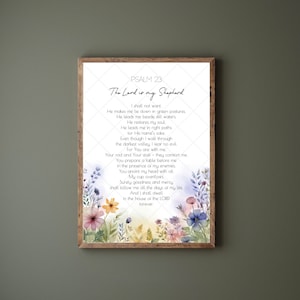 The Lord is My Shepherd Printable Wall Art | Psalm 23 | Christian Wall Art | Christian Gift | Bible Verse Printable | Instant download pdf