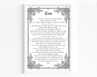 Creed Printable Prayer | Nicene Creed Wall Art | Instant Download pdf