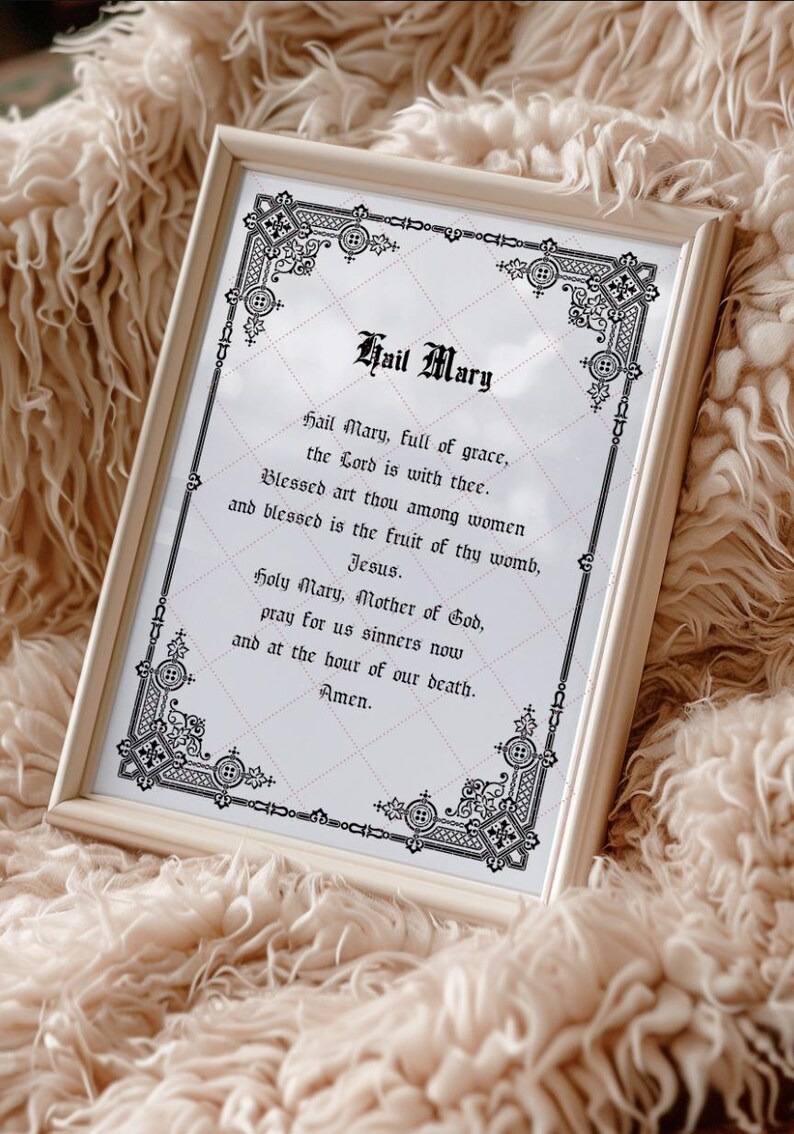 Hail Mary Printable, Catholic Printable Prayer Wall Art | Digital ...