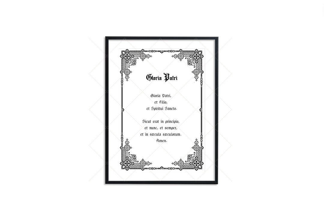 Gloria Patri Latin Printable Prayer | Traditional Catholic Wall Art ...