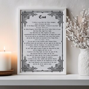 Creed Printable Prayer | Nicene Creed Wall Art | Instant Download Pdf ...