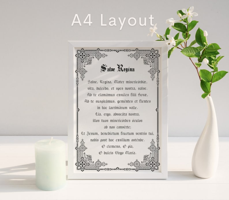 Salve Regina Catholic Printable Prayer | Hail Holy Queen in Latin ...