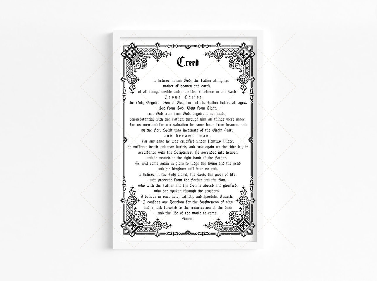 Creed Printable Prayer Nicene Creed Wall Art Digital Download Etsy