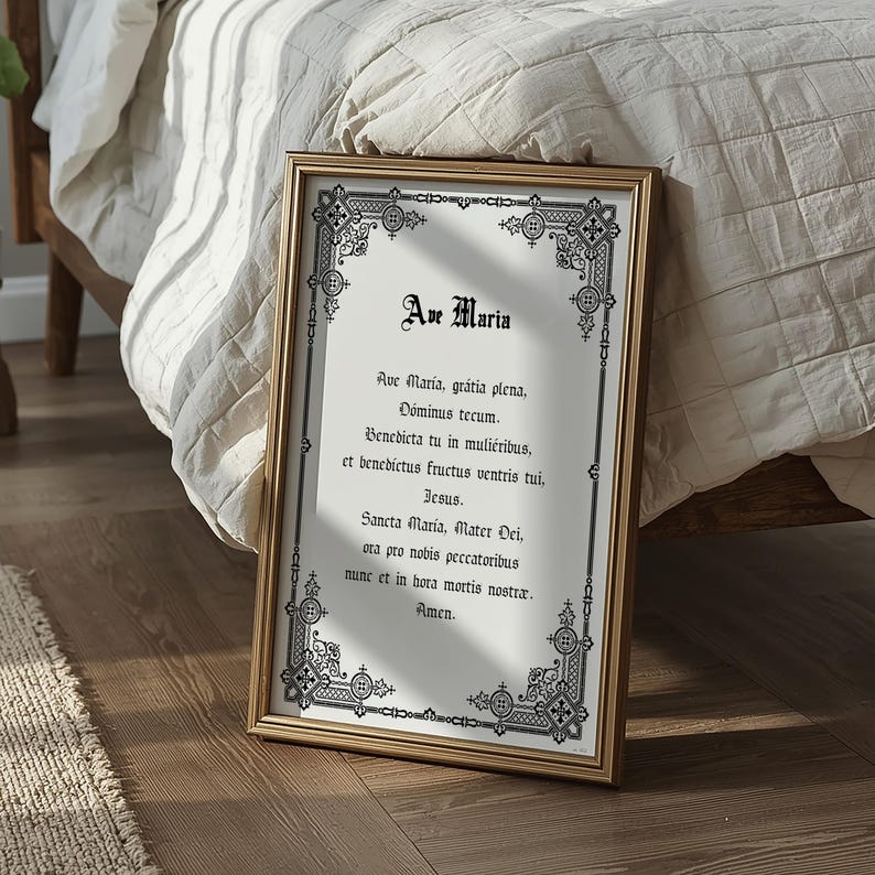 Ave Maria Latin Prayer Printable: Catholic Wall Art (digital Download ...