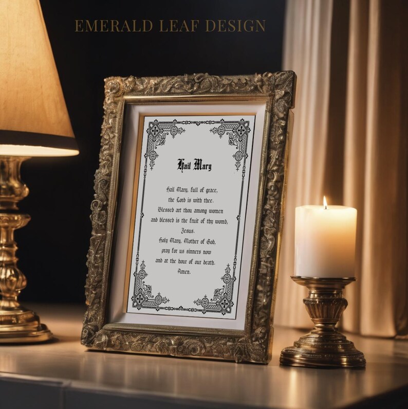 Hail Mary Printable, Catholic Printable Prayer Wall Art | Digital ...