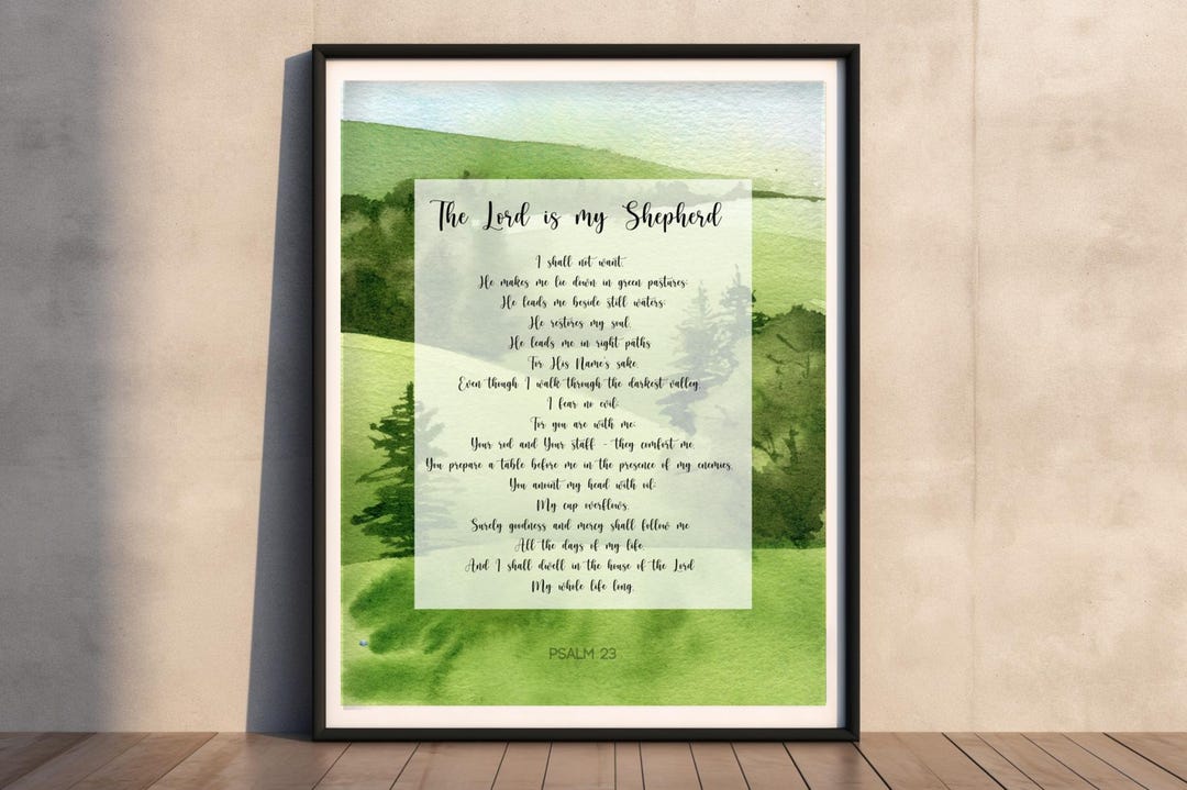 The Lord is My Shepherd Printable Wall Art | Psalm 23 | Christian Wall ...