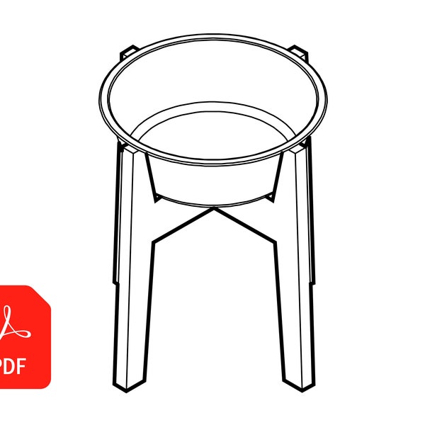 DUKE, Dog Bowl Riser, Large - Digital Download, PDF Plan, DIY Plans, Blueprints, Woodworking, Carpentry, Feeder, Dispenser, Food, Pet, Stand