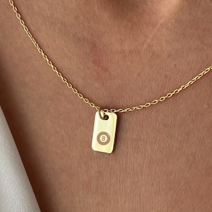 925 Silver Billiard Ball Necklace: 14K Gold Plated Game Jewelry