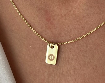 Collier Pendentif Boule De Billard En Zinc - Chaîne Ras Du Cou Chic Pour Femme