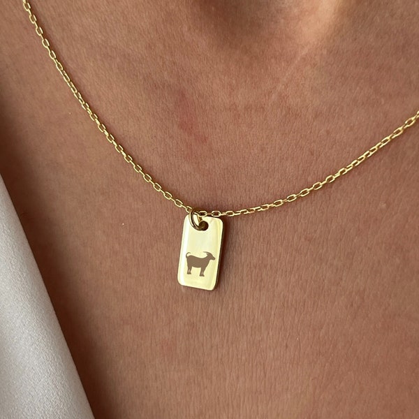 Goat Necklace • 925 Silver Jewelry • Funny Necklace • 14K Gold Plated • Minimalist Jewelry • Pendant for Farmer • Farm Animal Gifts