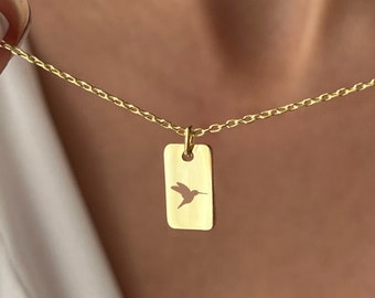 Mockingbird Necklace • 925 Silver Jewelry • Freedom Necklace • 14K Gold Plated • Minimalist Jewelry • Pendant for Her • Mocking Jay Necklace