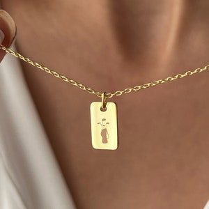ゴルフバッグネックレス • 925 シルバージュエリー • スポーツジュエリー • クラブペンダント • 男性用ジュエリー • ボーイフレンドへのギフト • ゴルフプレーヤーネックレス