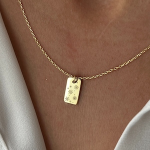 Collar de Nieve • Joyería de Plata 925 • Collar Minimalista • Colgante de Copo de Nieve • Joyería de Navidad • Colgante para Hombre • Regalo de Navidad