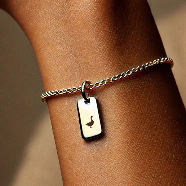 Goose Bracelet: 925 Silver Farm Animal Jewelry