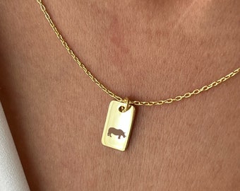 Neushoornketting • 925 zilveren sieraden • Afrikaanse ketting • 14K verguld • Minimalistische sieraden • Indiase hanger • Sieraden voor kinderen