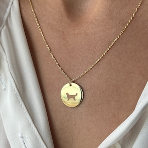Dog Necklace • 925 Silver Jewelry • Pet Necklace • 14K Gold Plated • Minimalist Jewelry • Pendant for Him • Golden Retriever Owner Gift