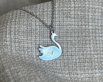 925 Silver Swan Necklace: Personalized Lake Jewelry