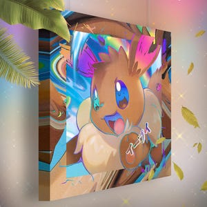Évoli • Toile Pokémon • Idée de cadeau Art