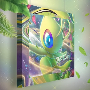 Celebi • Toile Pokémon • Idée de cadeau Art