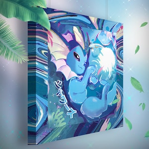 Aquali • Toile Pokémon • Idée de cadeau Art