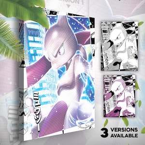 Mewtwo • Toile Pokémon • 3 versions disponibles • Idée de cadeau Art