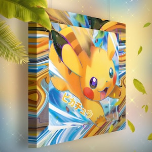 Pikachu • Toile Pokémon • Idée de cadeau Art