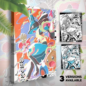 Lucario • Toile Pokémon • 3 versions disponibles • Idée de cadeau Art