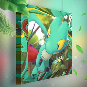 Arcko Shiny • Toile Pokémon • Idée de cadeau Art