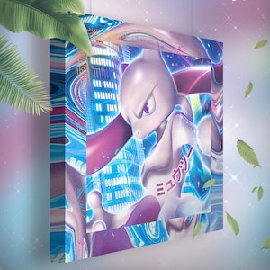 Mewtwo • Toile Pokémon • Idée de cadeau Art