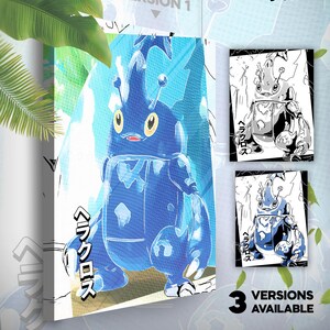 Scarhino • Toile Pokémon • 3 versions disponibles • Idée de cadeau Art
