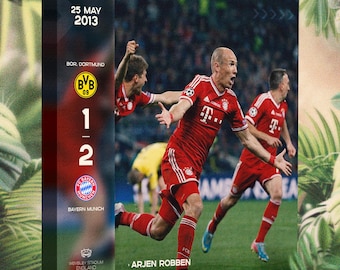 Arjen Robben • Borussia Dortmund vs Bayern Munchen (2013) • Fußball-Leinwand • Geschenkidee