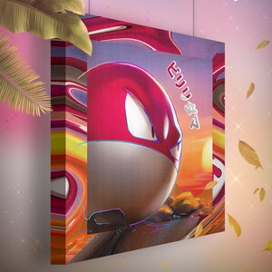 Voltorbe • Toile Pokémon • Idée de cadeau Art