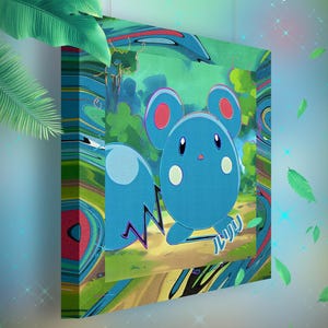 Azurill • Toile Pokémon • Idée de cadeau Art