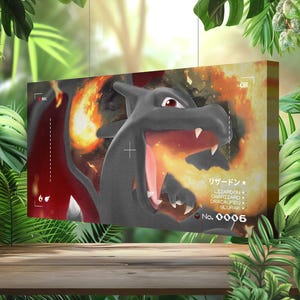 Dracaufeu Shiny • Toile Pokémon • Idée de cadeau Art