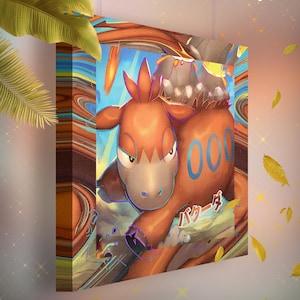 Camérupt • Toile Pokémon • Idée de cadeau Art