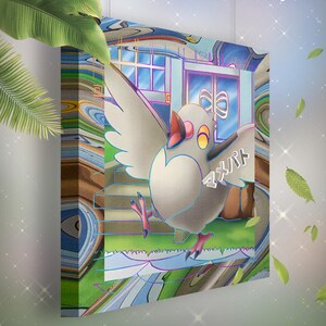 Poichigeon • Toile Pokémon • Idée de cadeau Art