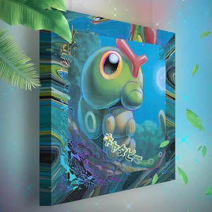 Chenipan • Toile Pokémon • Idée de cadeau Art